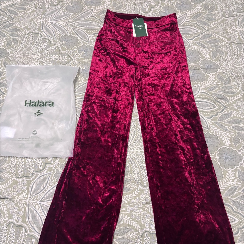 HALARA Velvet Pants in Deep Red
Small tall 
Never worn